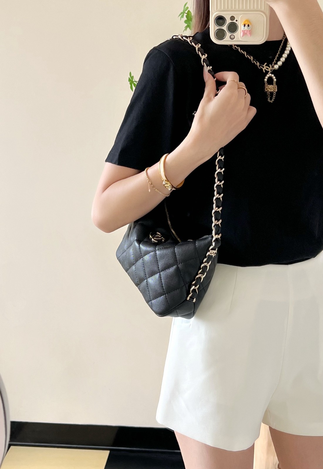 24P Hobo腋下包餃子包小號黑金_8