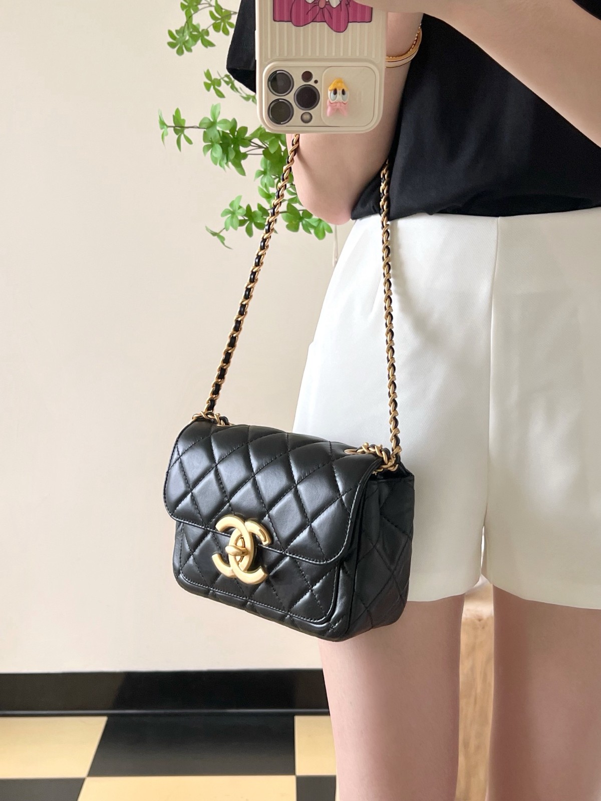 大Logo口蓋包 黑色_8