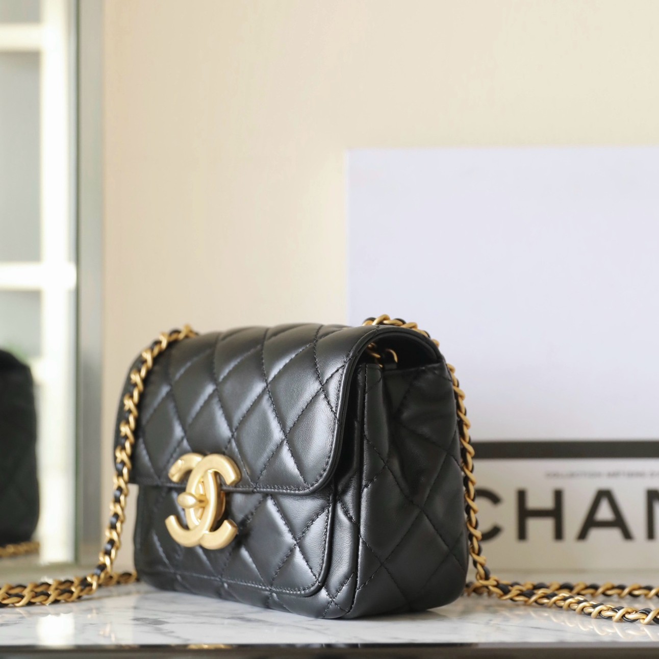 大Logo口蓋包 黑色_6