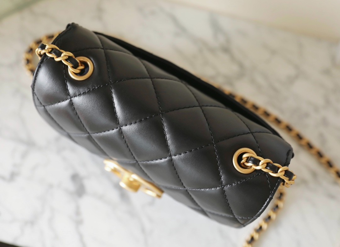 大Logo口蓋包 黑色_5