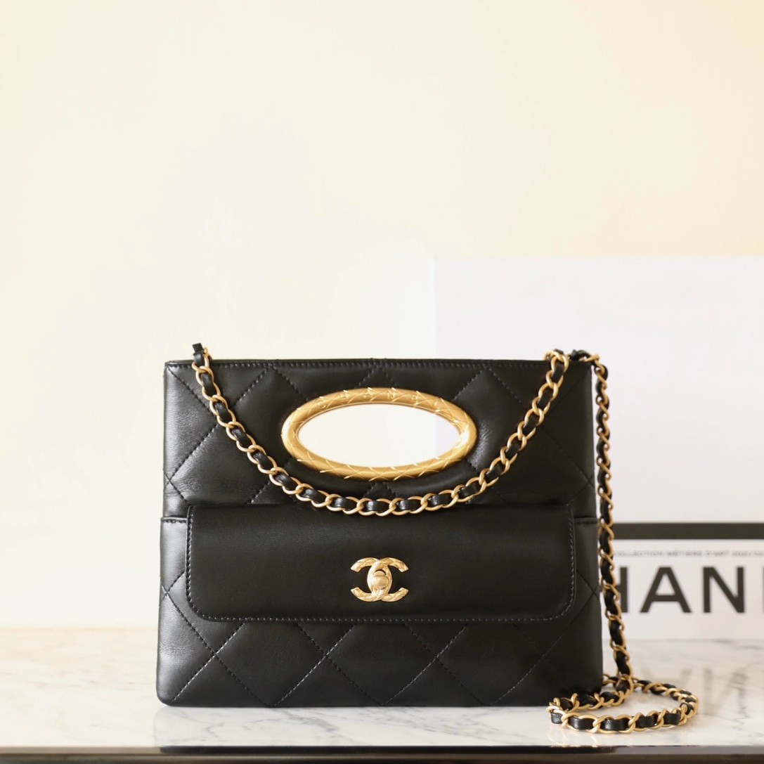 24B 鏈條手拿包黑色_1