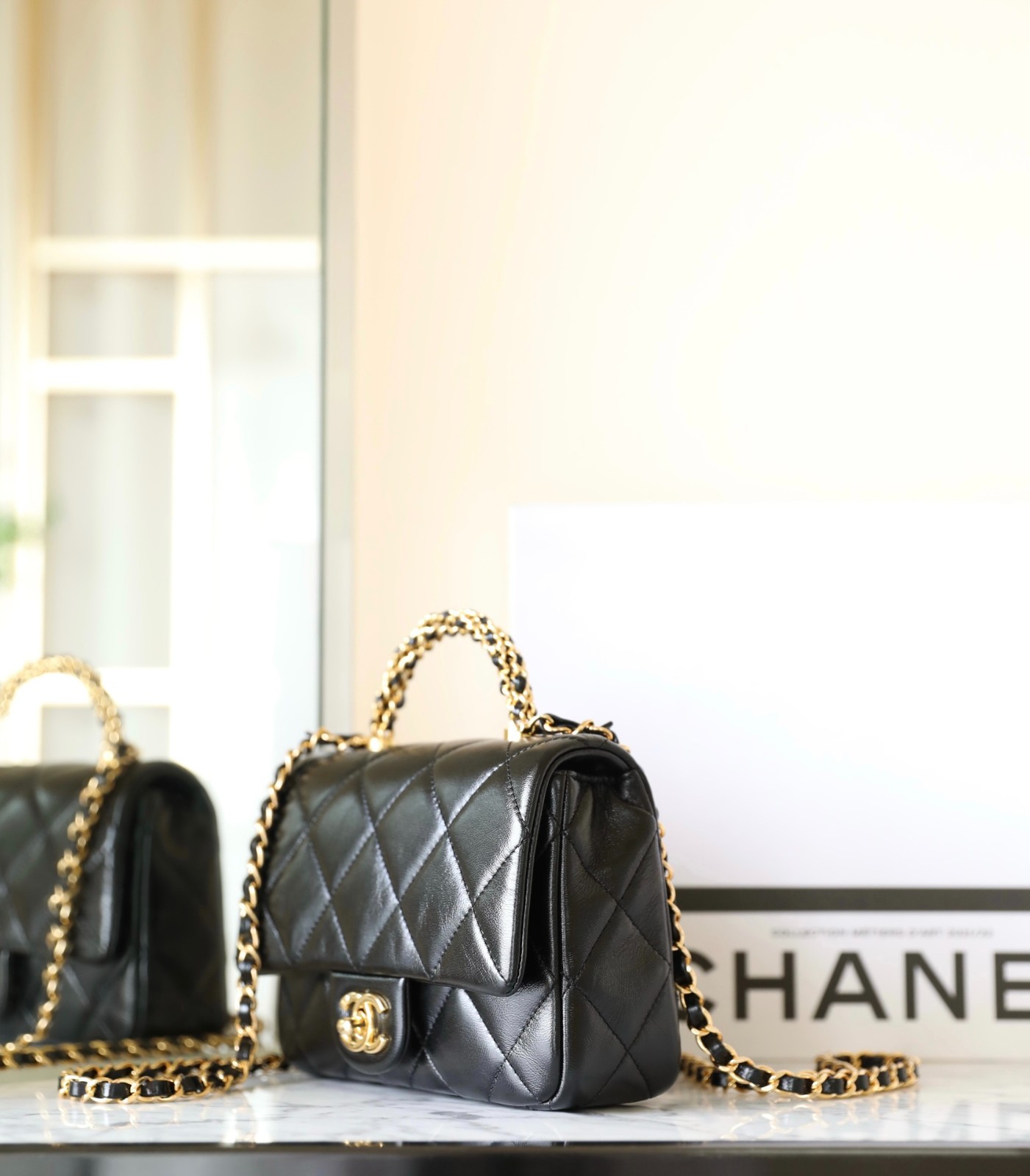 24B秋冬擰鏈手柄口蓋包小號黑色_2