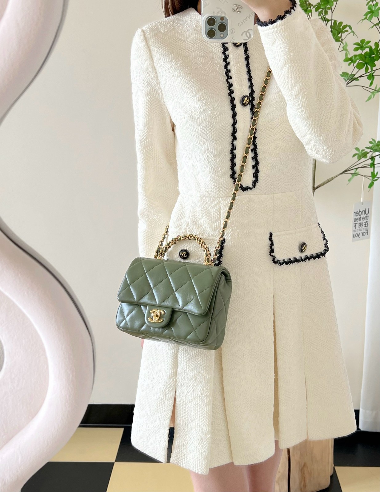 24B秋冬擰鏈手柄口蓋小號古巴綠_6