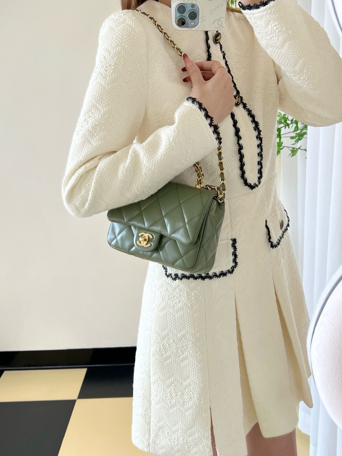 24B秋冬擰鏈手柄口蓋小號古巴綠_7