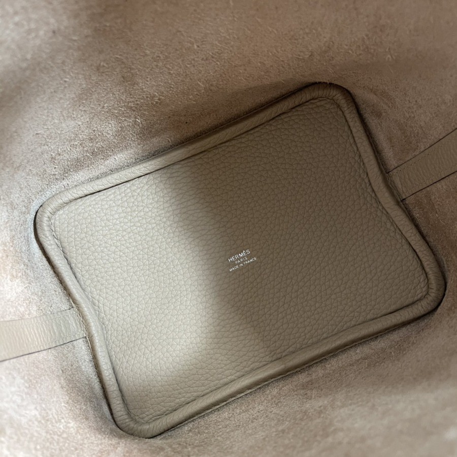 菜籃子Picotin 18 風衣灰銀扣 TC皮_7