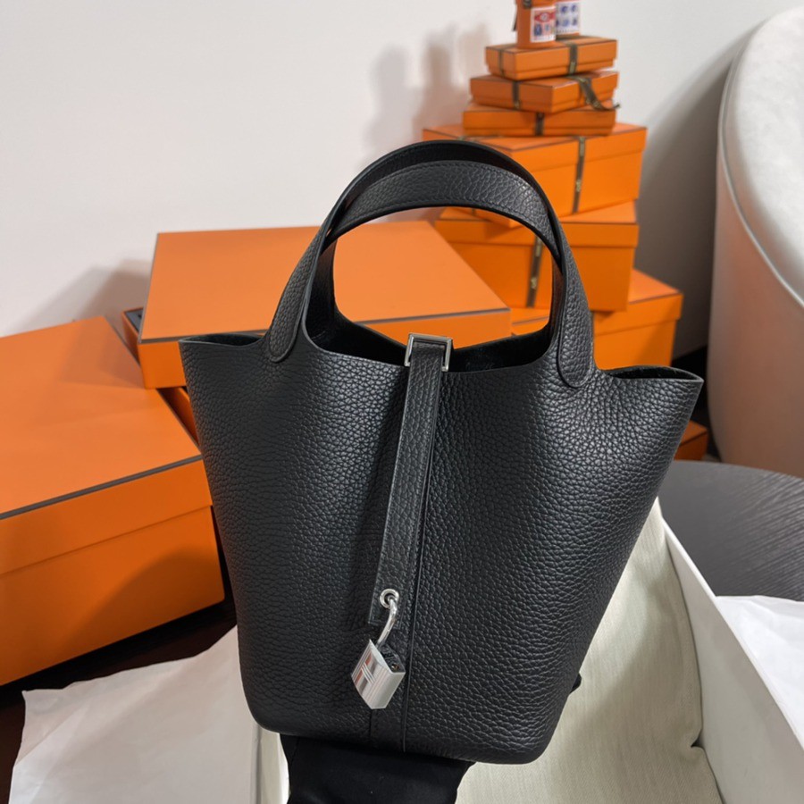 菜籃子Picotin 18 黑色銀扣 TC皮_2