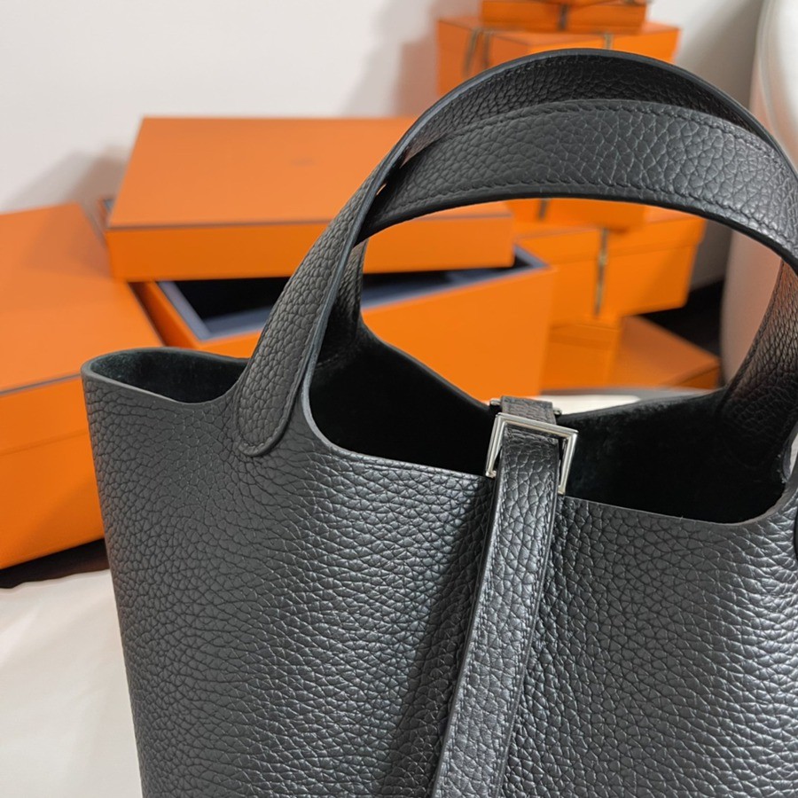 菜籃子Picotin 18 黑色銀扣 TC皮_3