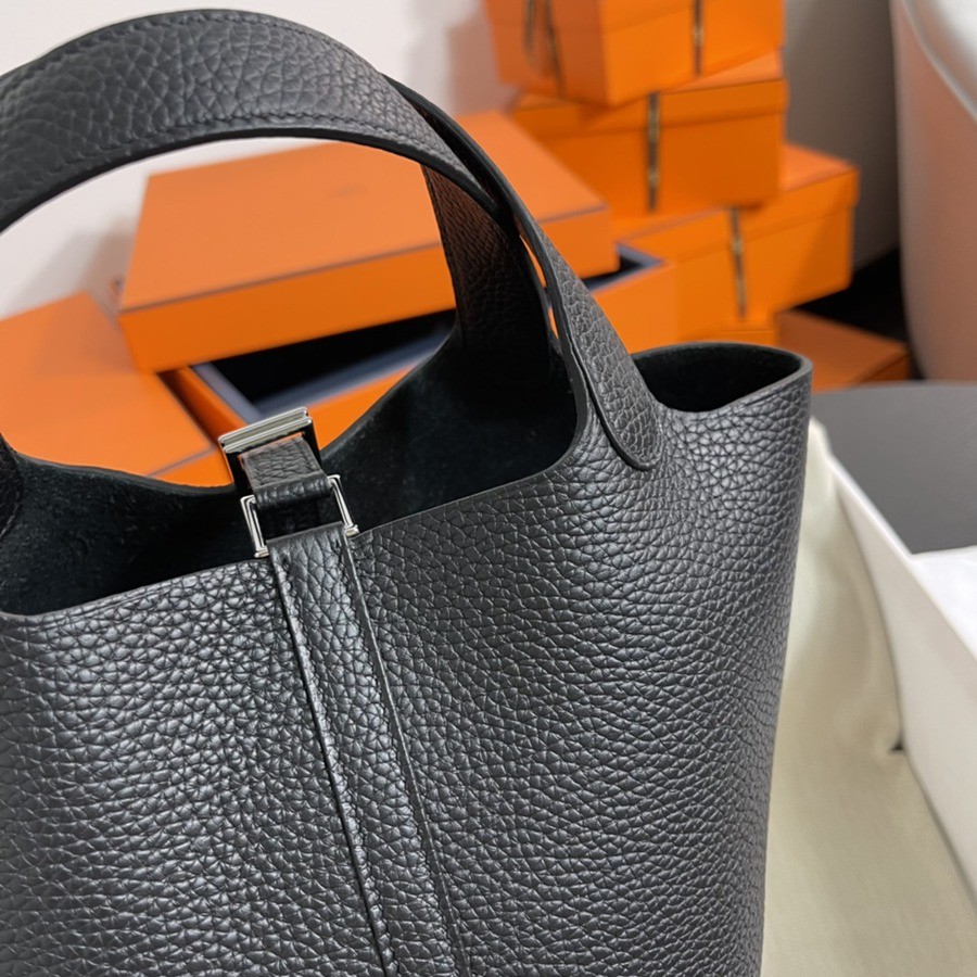 菜籃子Picotin 18 黑色銀扣 TC皮_5