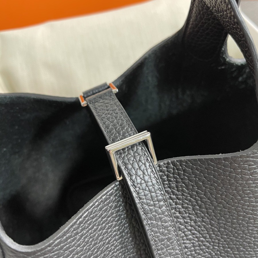 菜籃子Picotin 18 黑色銀扣 TC皮_6