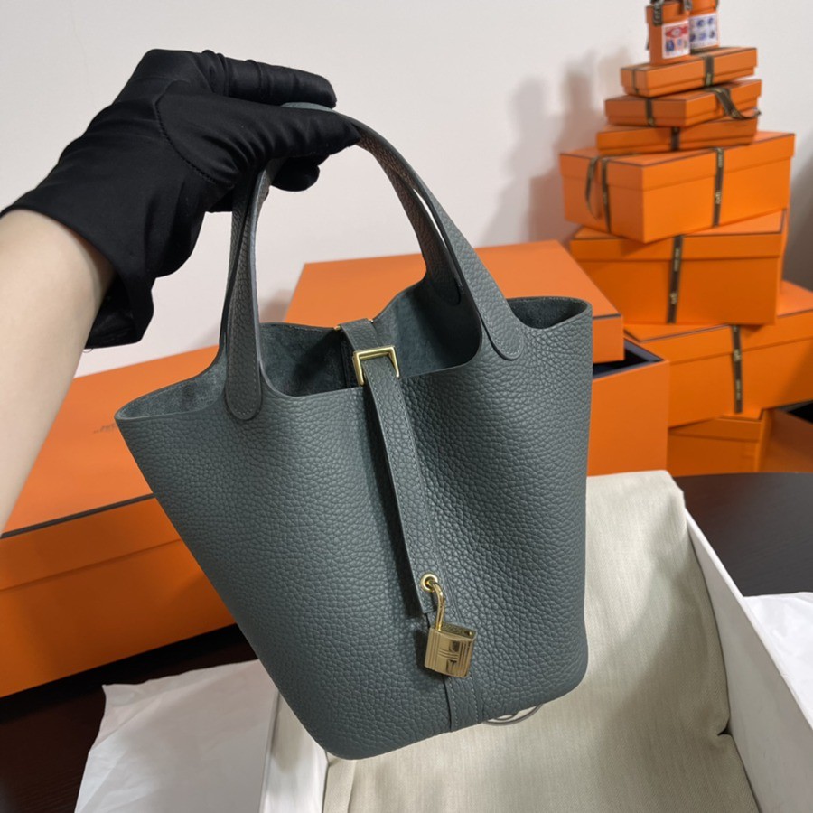 菜籃子Picotin 18 杏仁綠金扣 TC皮_1