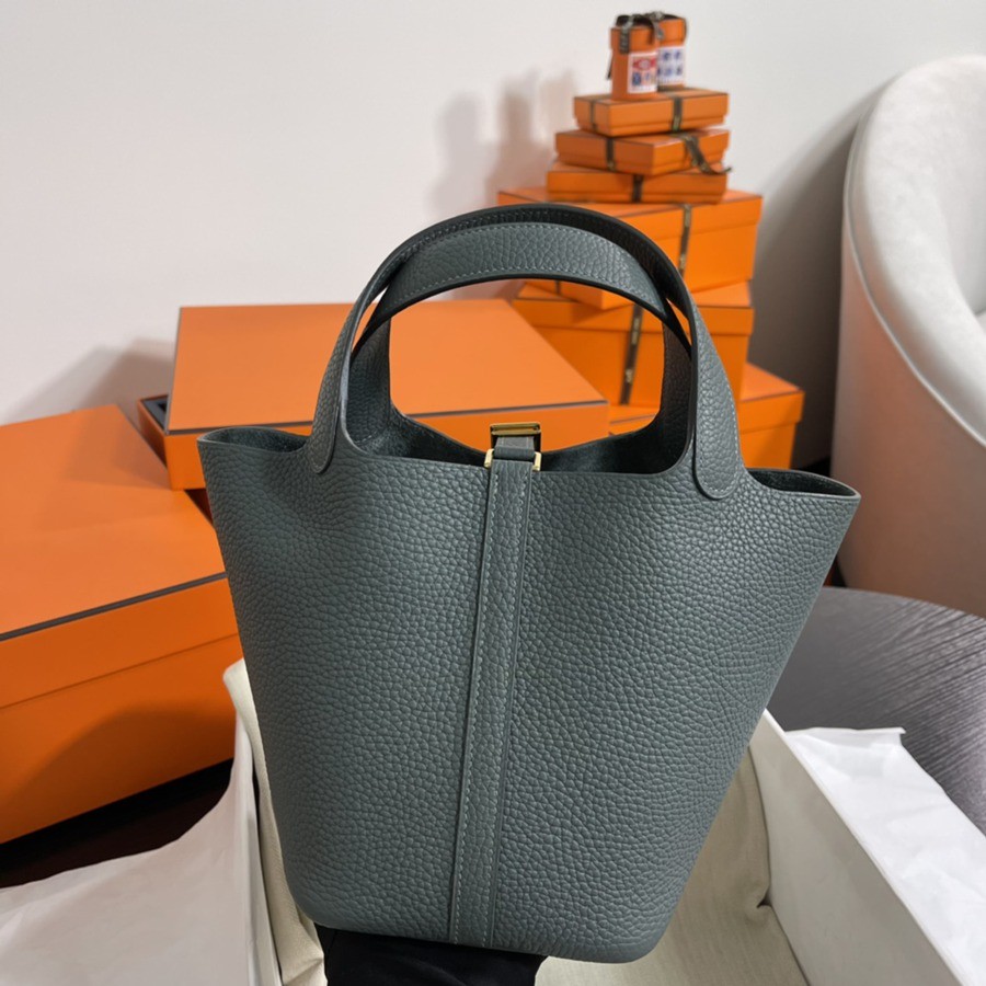 菜籃子Picotin 18 杏仁綠金扣 TC皮_4