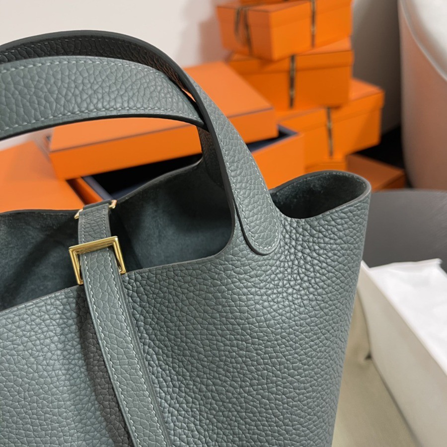 菜籃子Picotin 18 杏仁綠金扣 TC皮_3