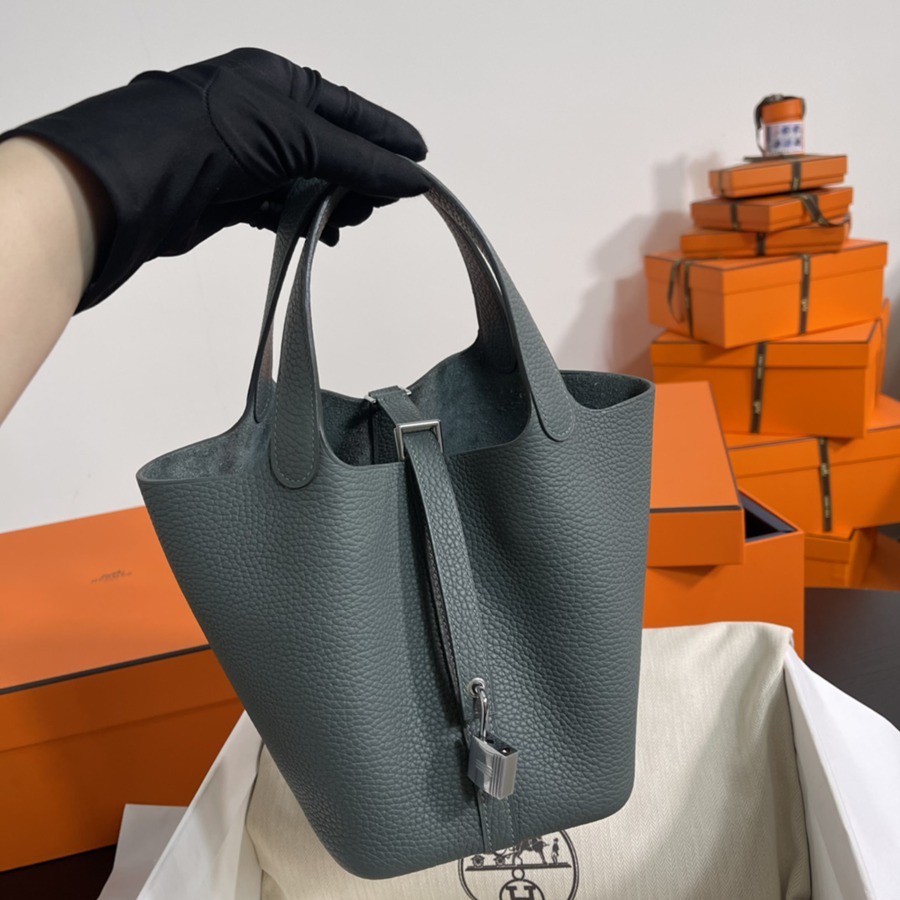 菜籃子Picotin 18 杏仁綠銀扣 TC皮_1