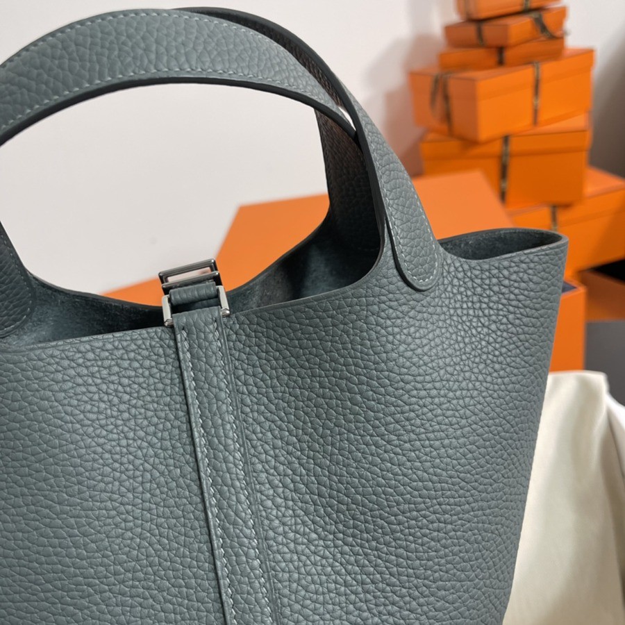 菜籃子Picotin 18 杏仁綠銀扣 TC皮_5