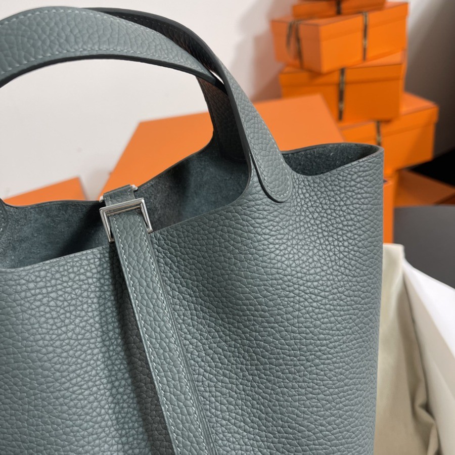 菜籃子Picotin 18 杏仁綠銀扣 TC皮_3