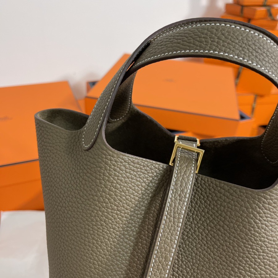 菜籃子Picotin 18 大象灰金扣 TC皮_3