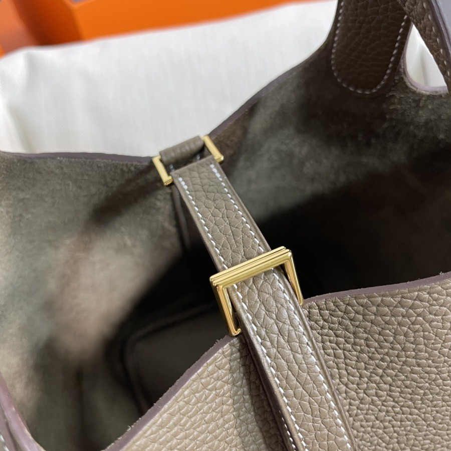 菜籃子Picotin 18 大象灰金扣 TC皮_7