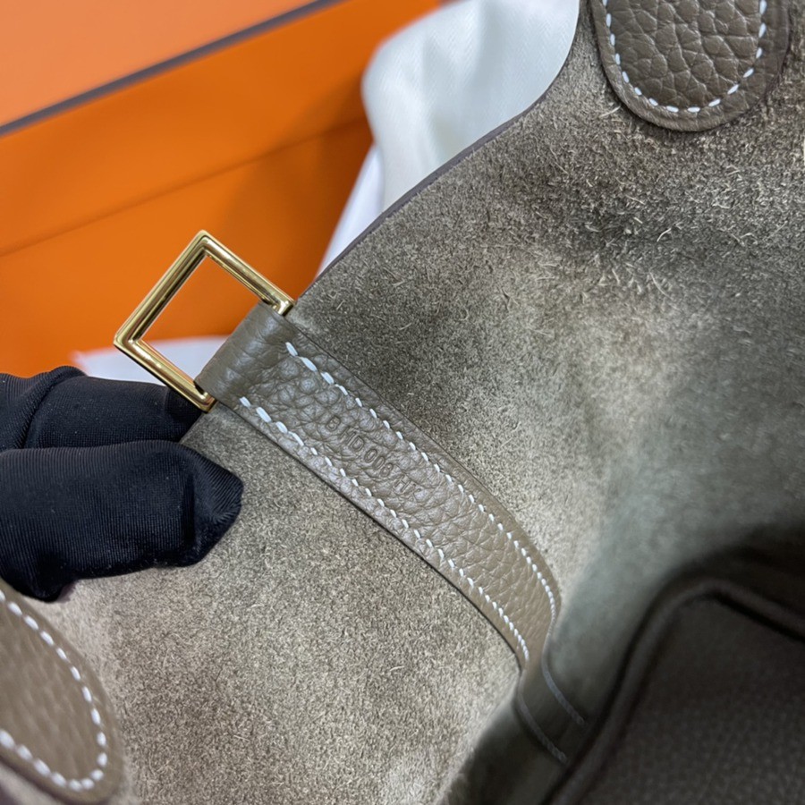 菜籃子Picotin 18 大象灰金扣 TC皮_8