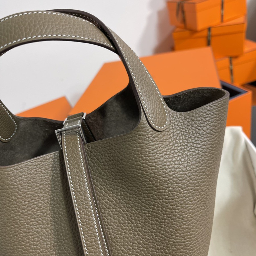 菜籃子Picotin 18 大象灰銀扣 TC皮_3