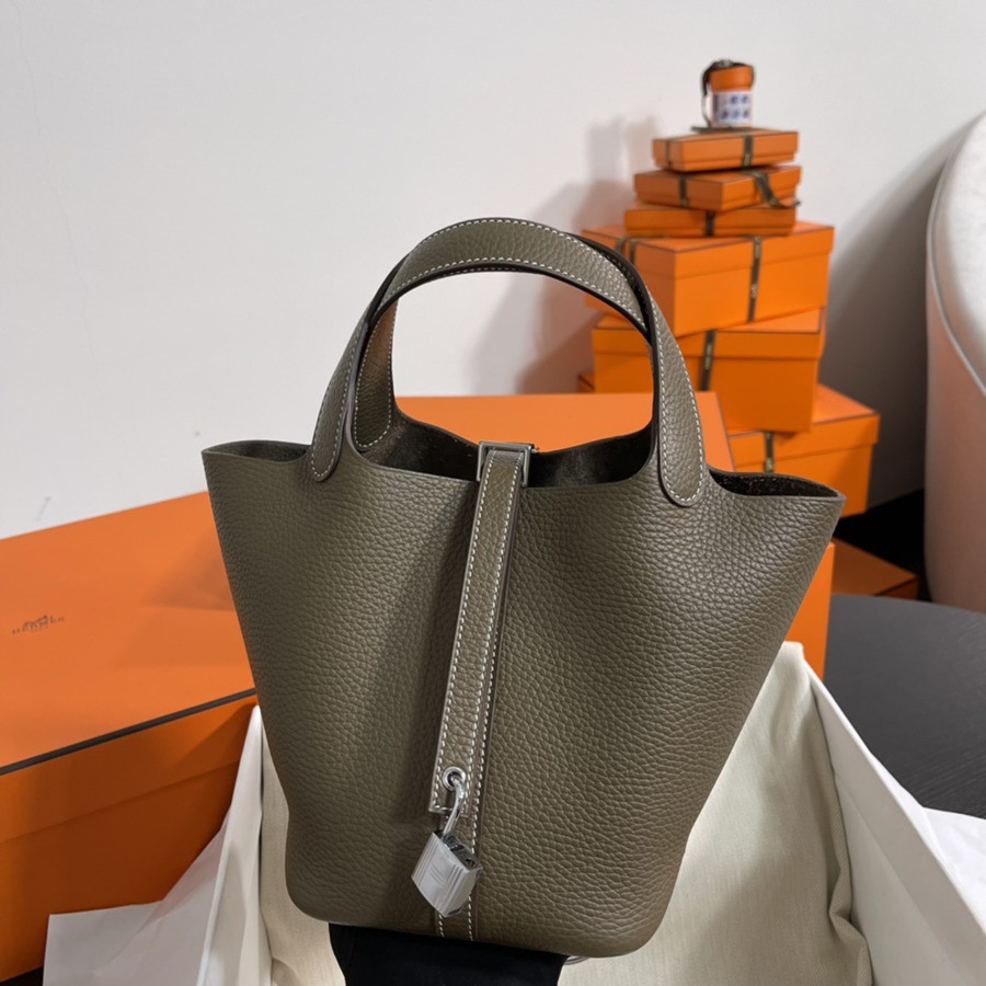 菜籃子Picotin 18 大象灰銀扣 TC皮_2