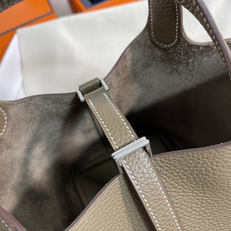 菜籃子Picotin 18 大象灰銀扣 TC皮_7