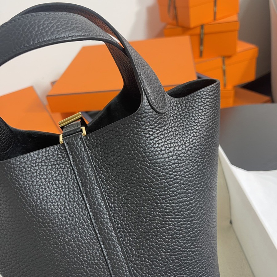 菜籃子Picotin 18 黑色金扣 TC皮_4