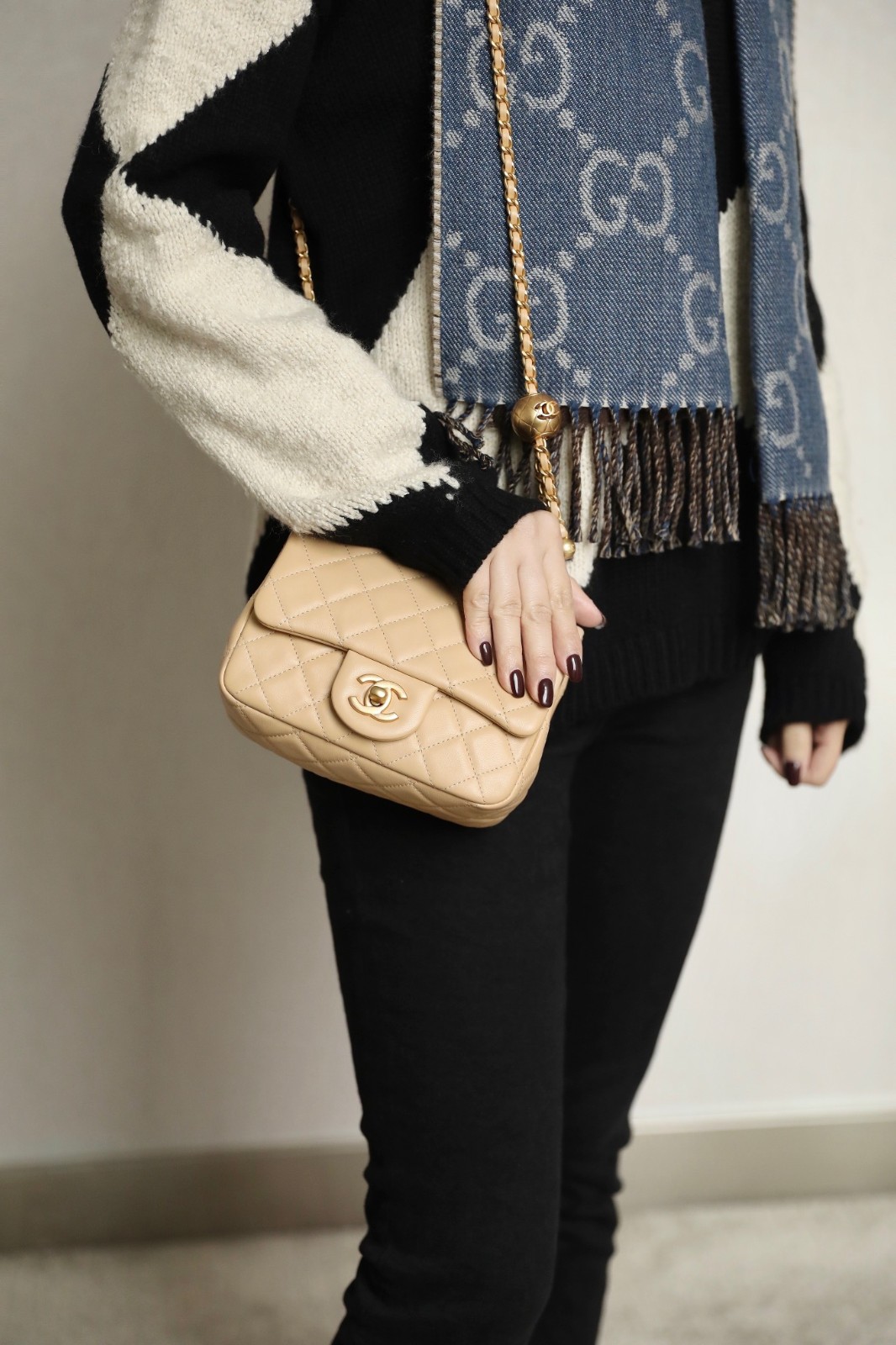 23K金屬球方胖子杏色_10