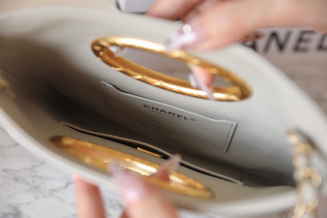 24B鏈條手拿包 奶灰色_6