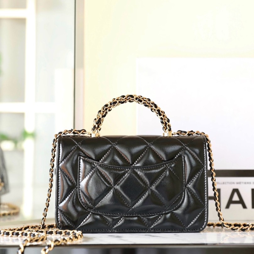 24B秋冬擰鏈手柄鏈條包Woc黑色_4