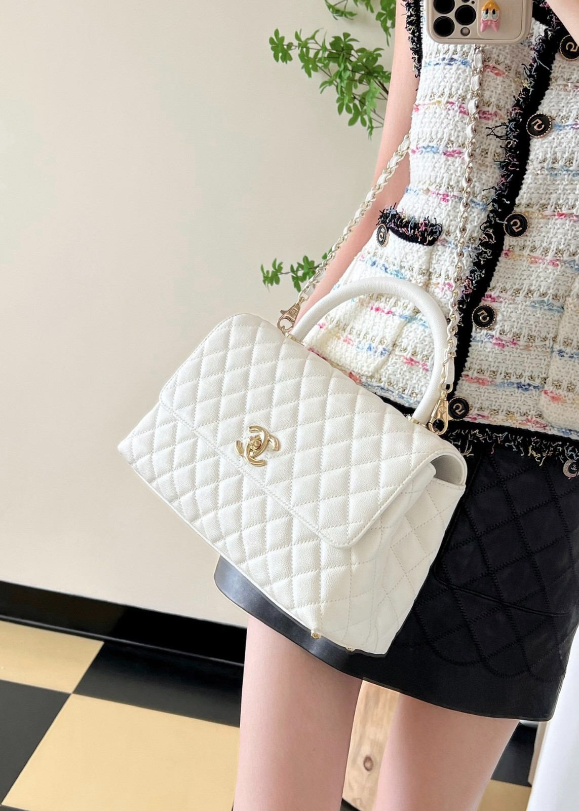 24A新版 CocoHandle手提口蓋包 白色 中號_8