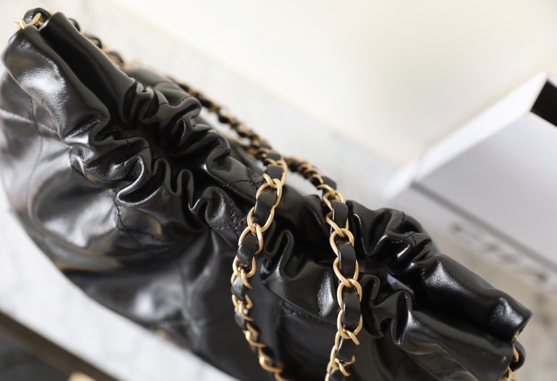 24B秋冬 雙口袋22Bag黑色 小號_5