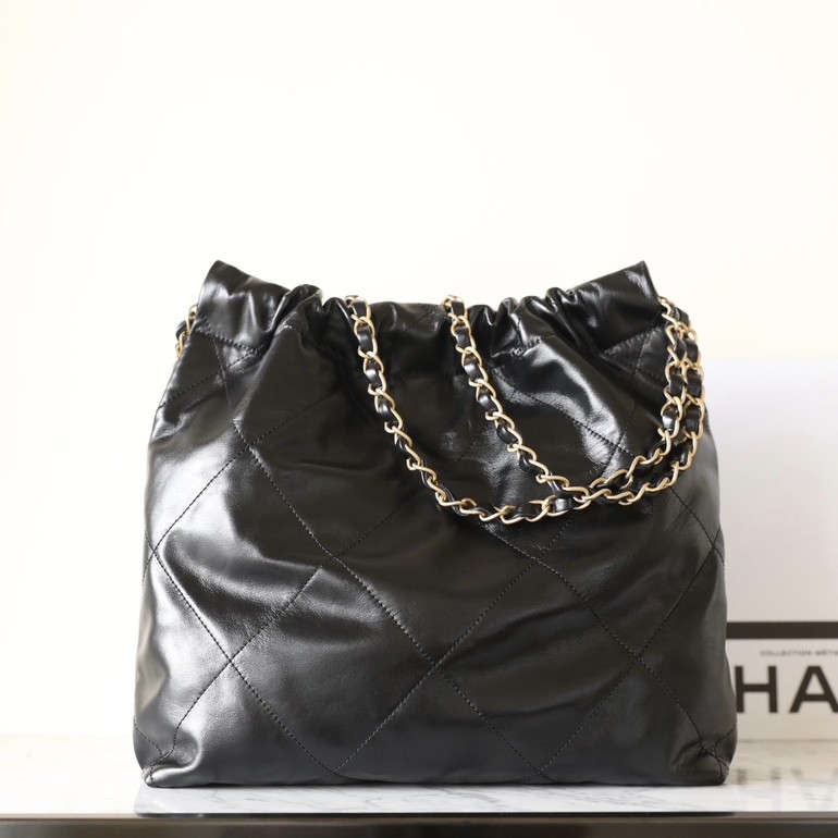 24B秋冬 雙口袋22Bag黑色 小號_7