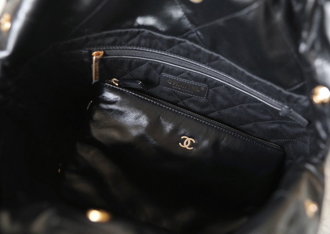 24B秋冬 雙口袋22Bag黑色 小號_9