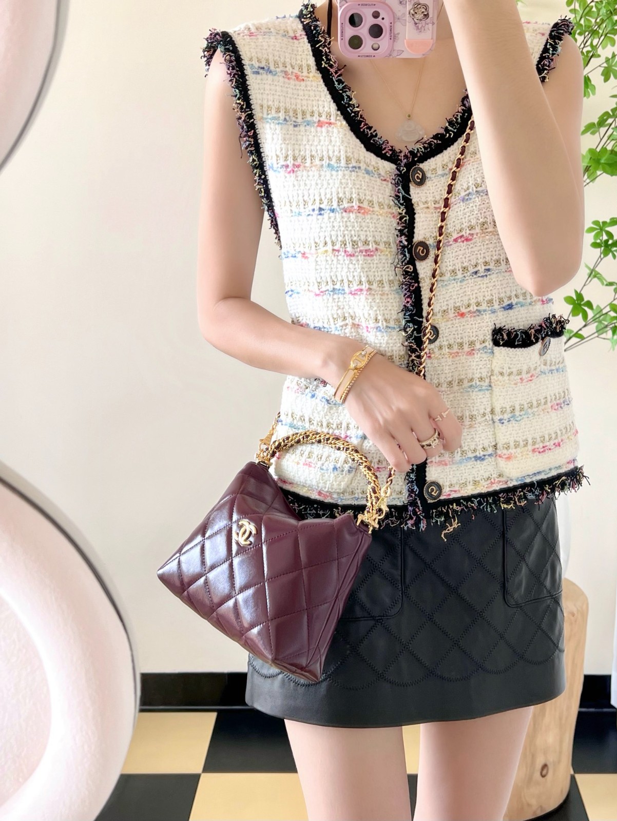 24B秋冬擰鏈Hobo飯盒包 酒紅C_2