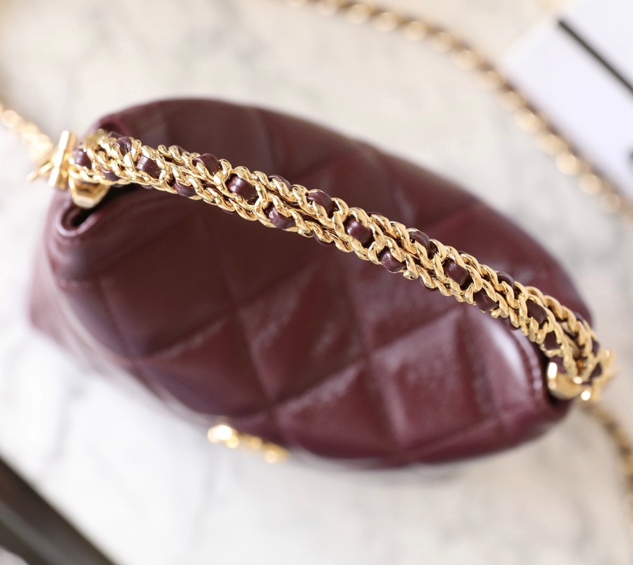 24B秋冬擰鏈Hobo飯盒包 酒紅C_7