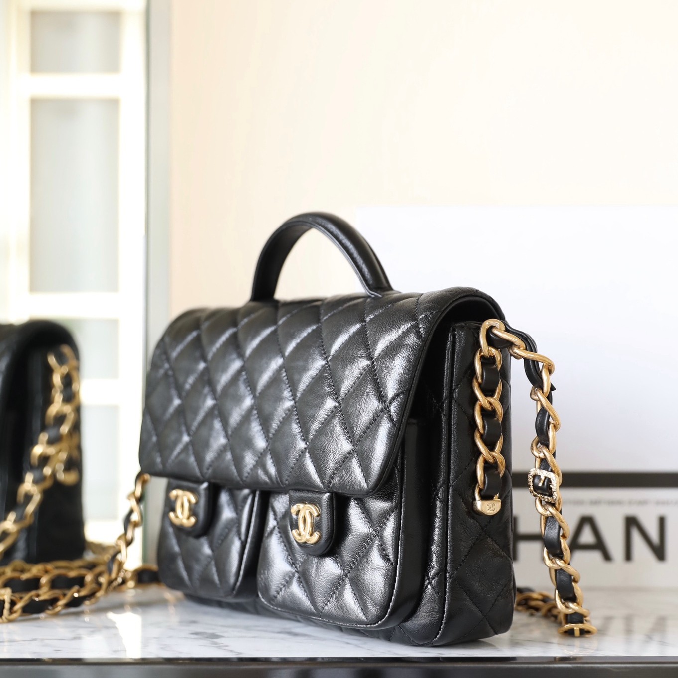 24A 手柄郵差包大號 黑色_6