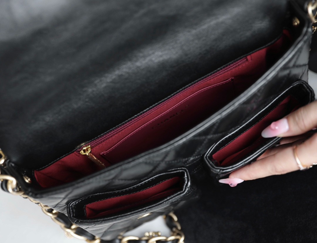 24A 手柄郵差包大號 黑色_9