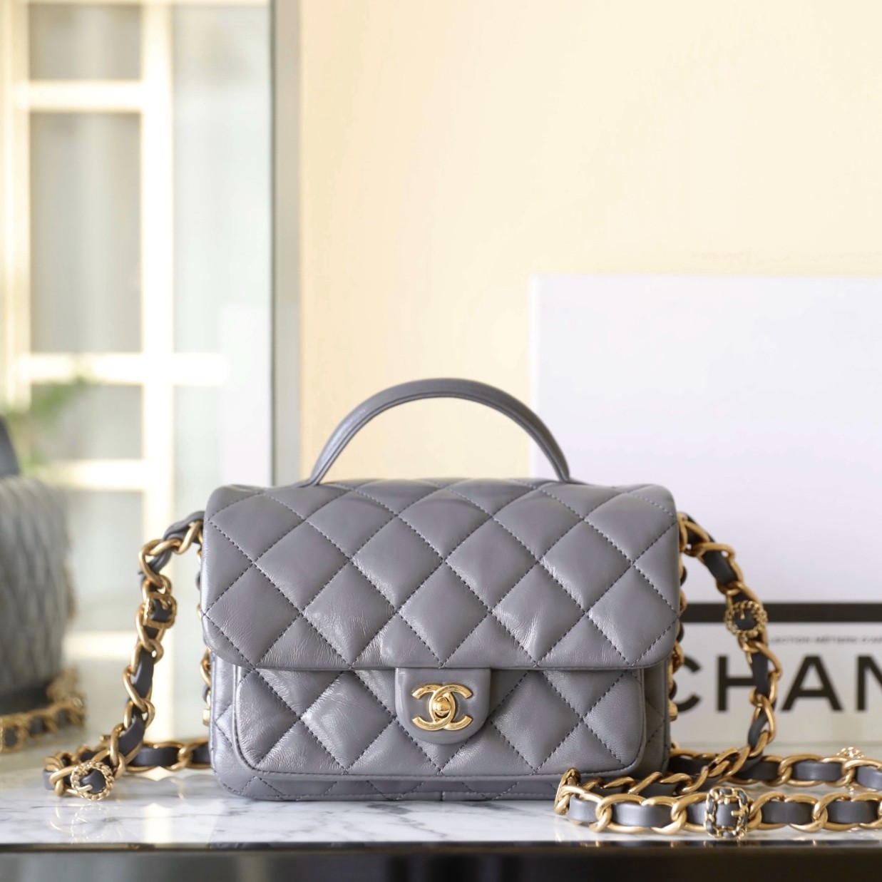 24A手柄郵差包小號 灰色_1