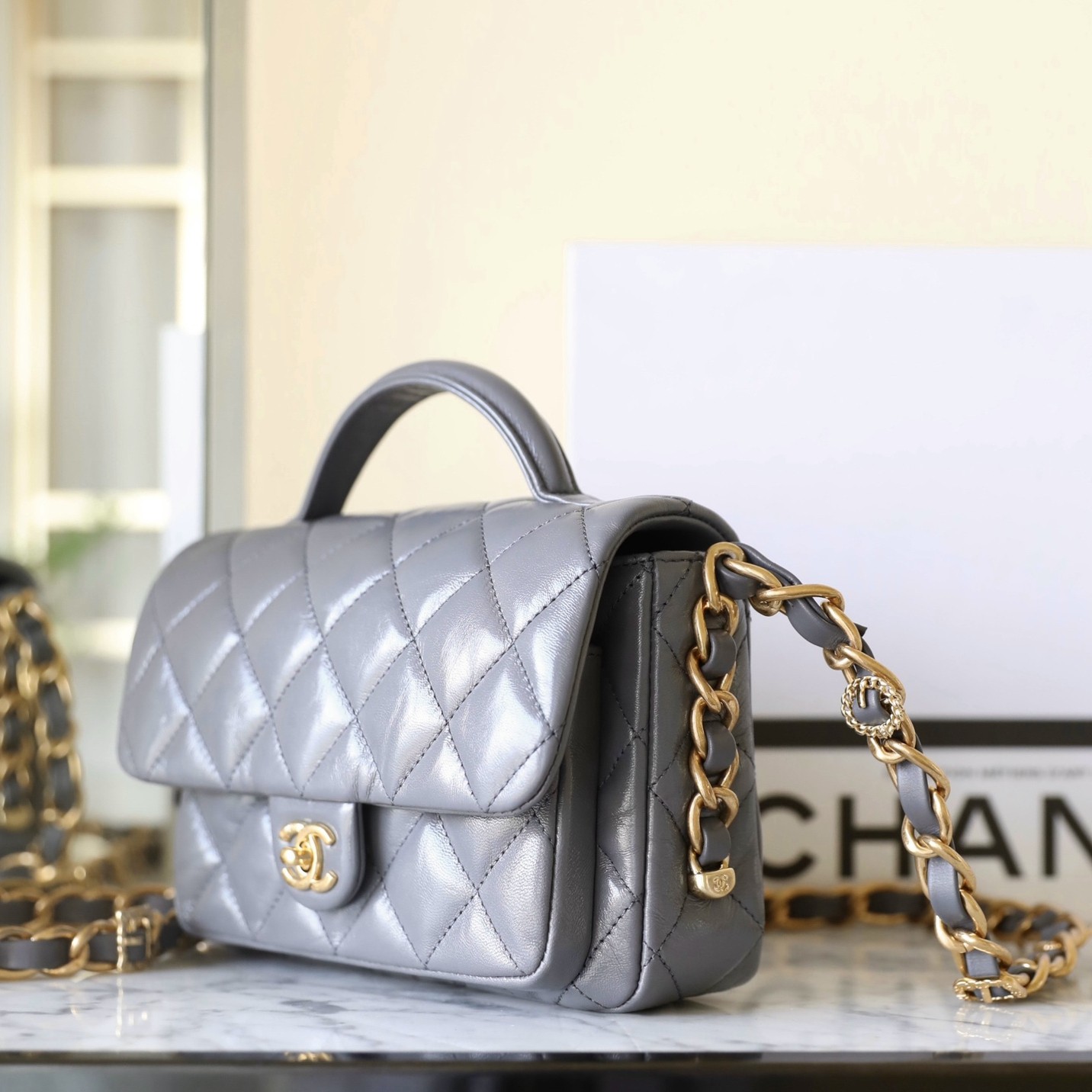 24A手柄郵差包小號 灰色_5