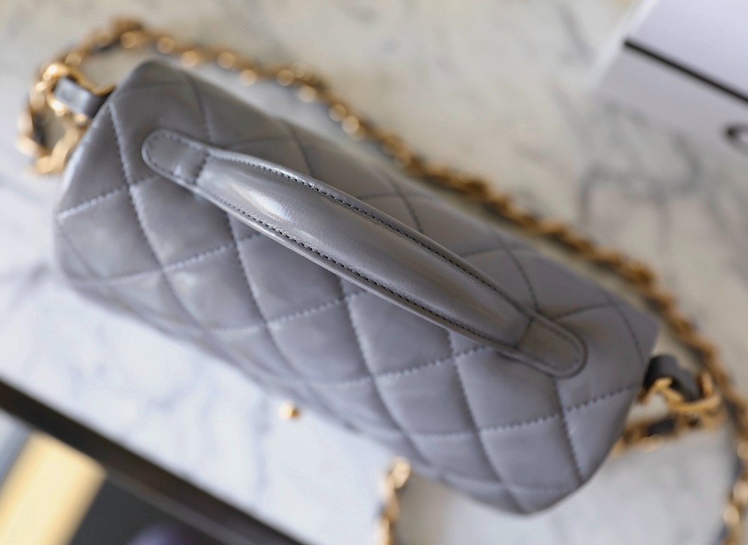 24A手柄郵差包小號 灰色_8