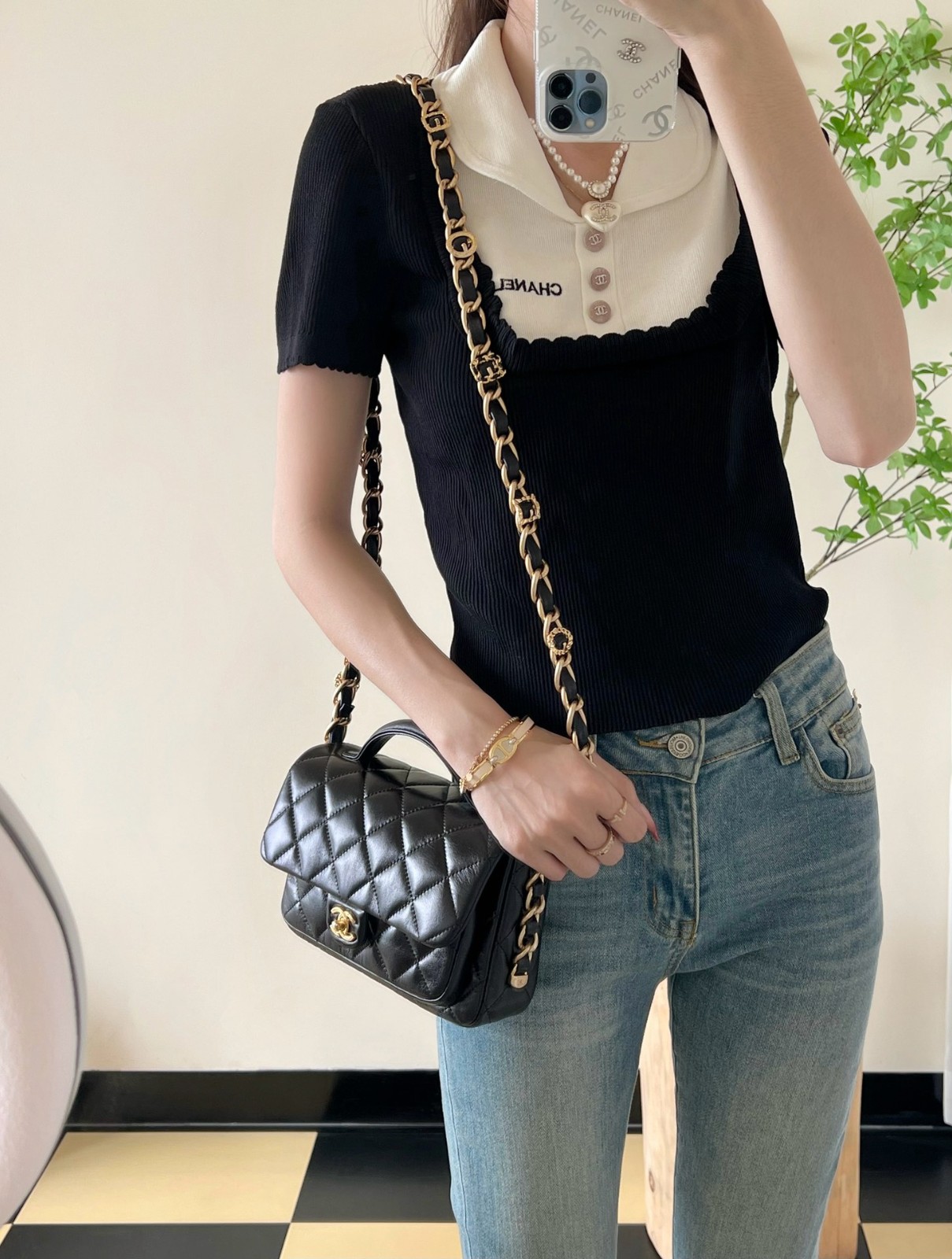 24A 手柄郵差包小號 黑色_2