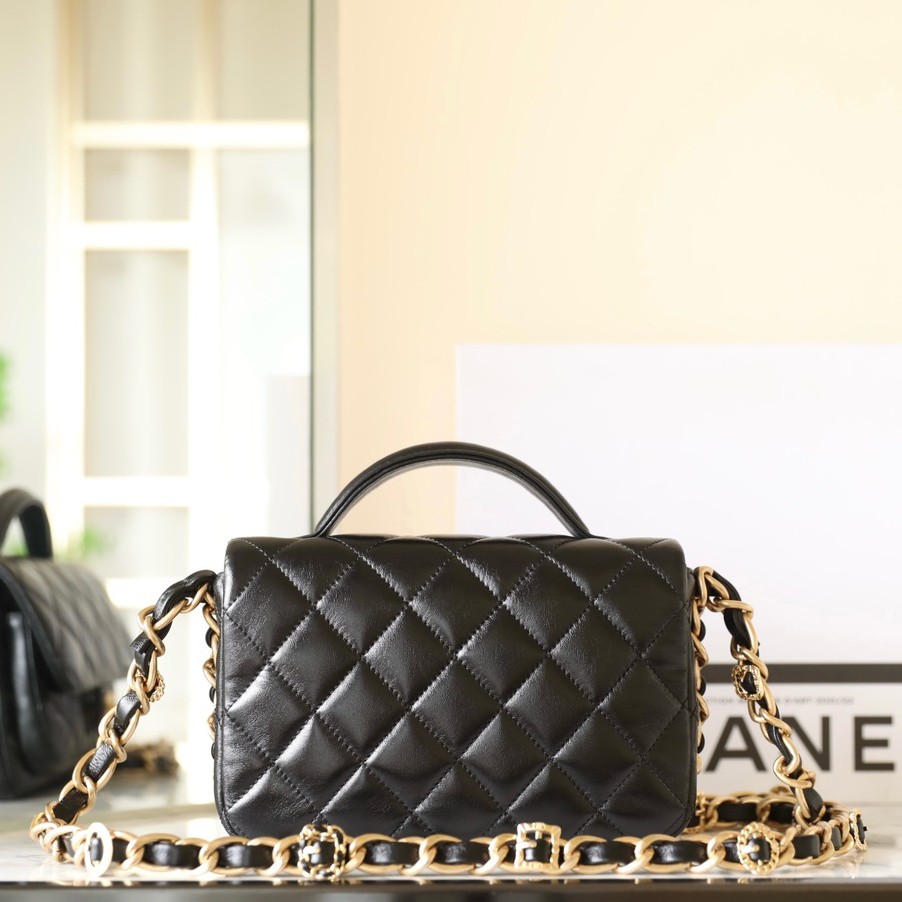 24A 手柄郵差包小號 黑色_6