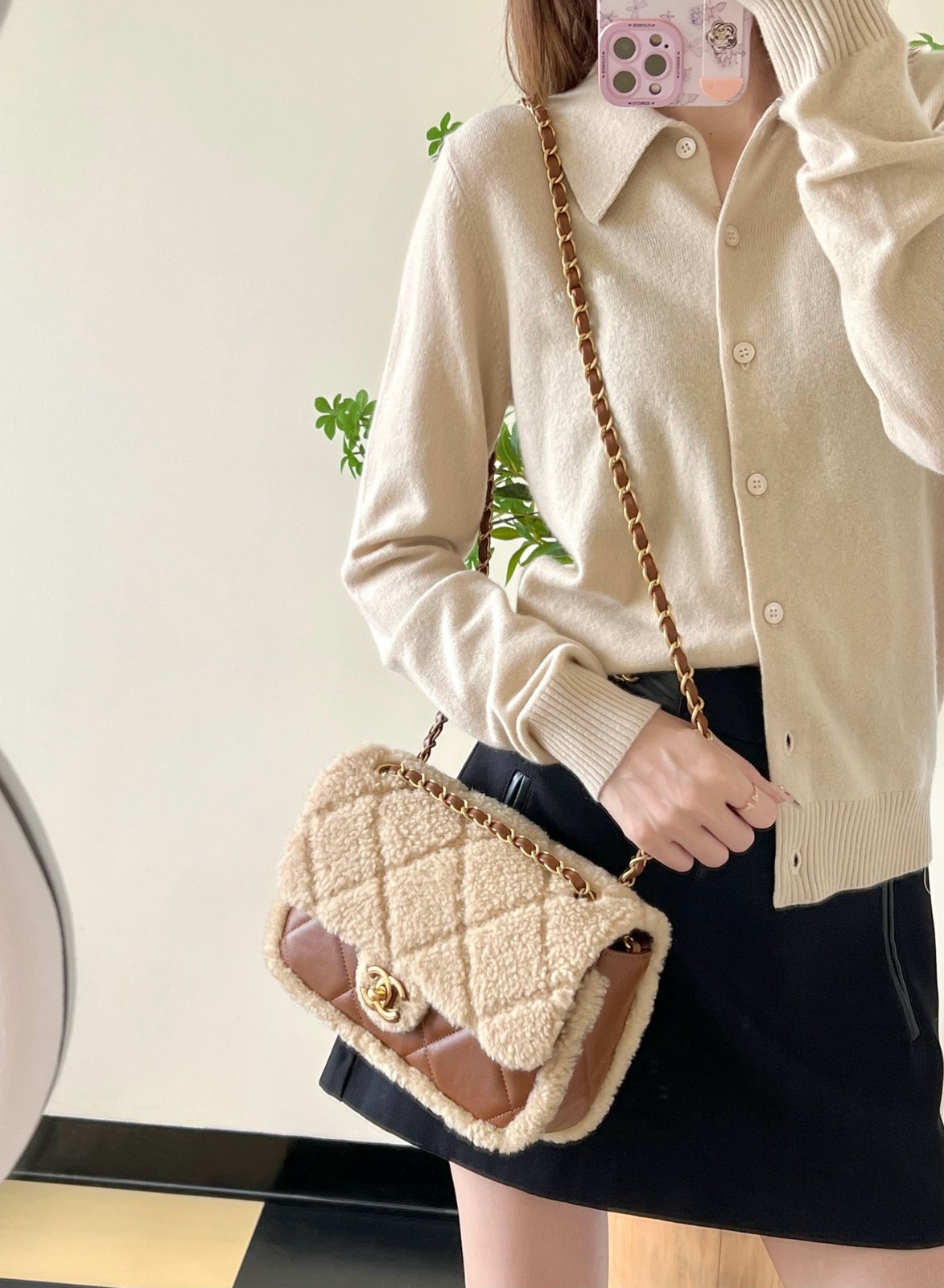 24K 泰迪熊鏈條口蓋包中號_8