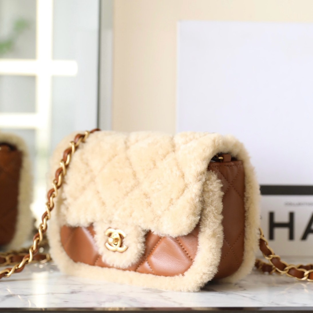 24K 泰迪熊鏈條口蓋包小號_3