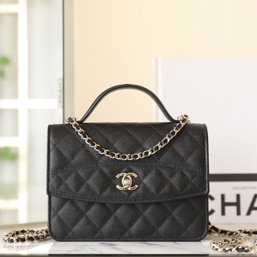 25C早春手提郵差背包 黑色_1