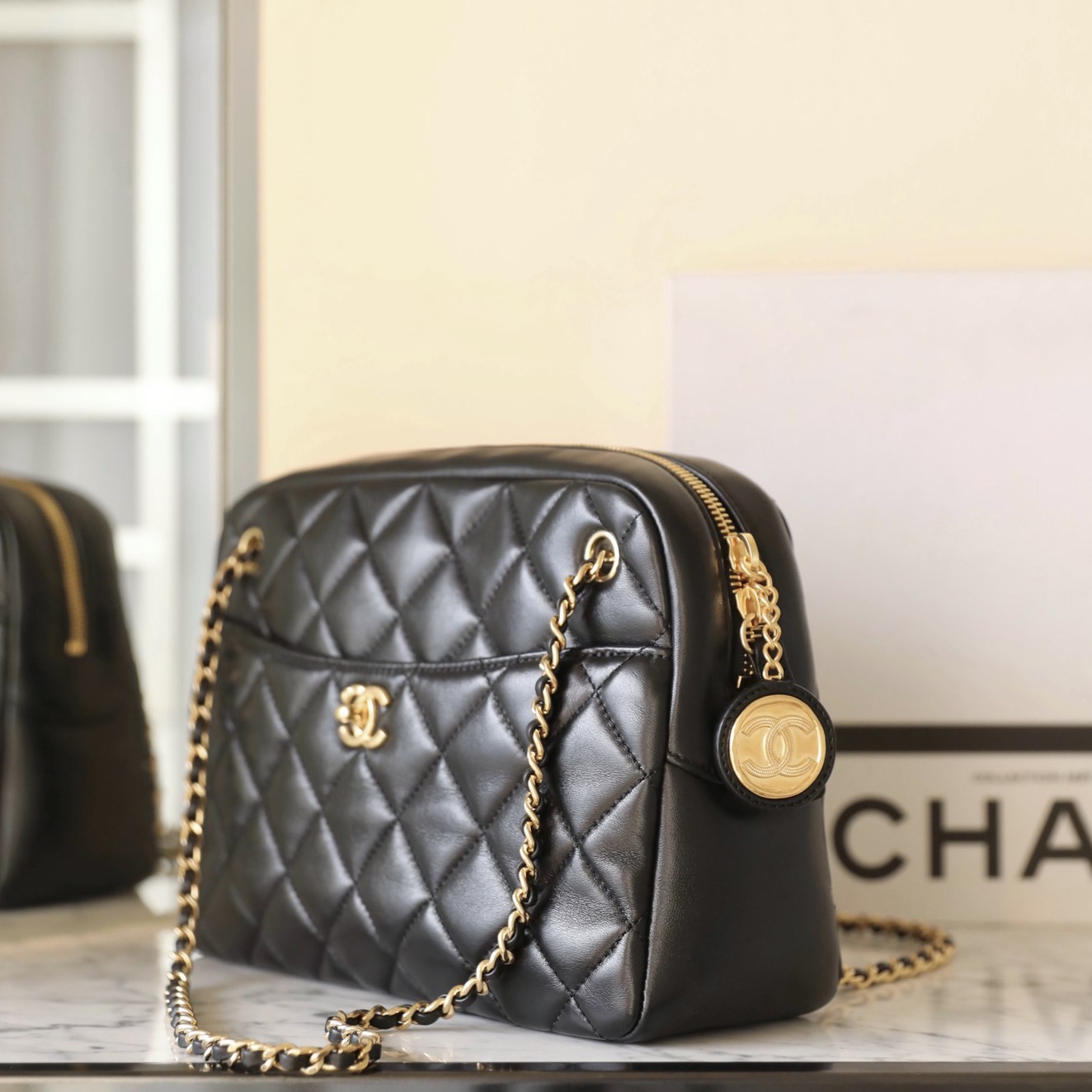 24K 金幣相機包 黑色中號_3