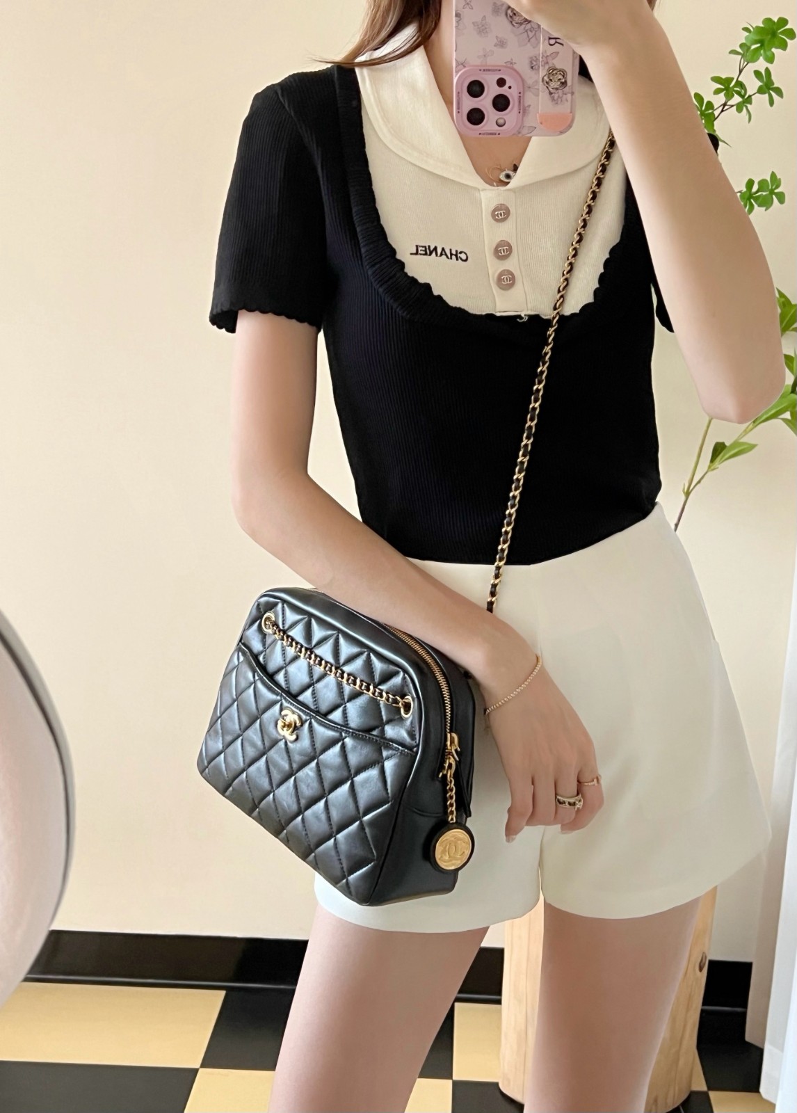 24K 金幣相機包 黑色中號_2