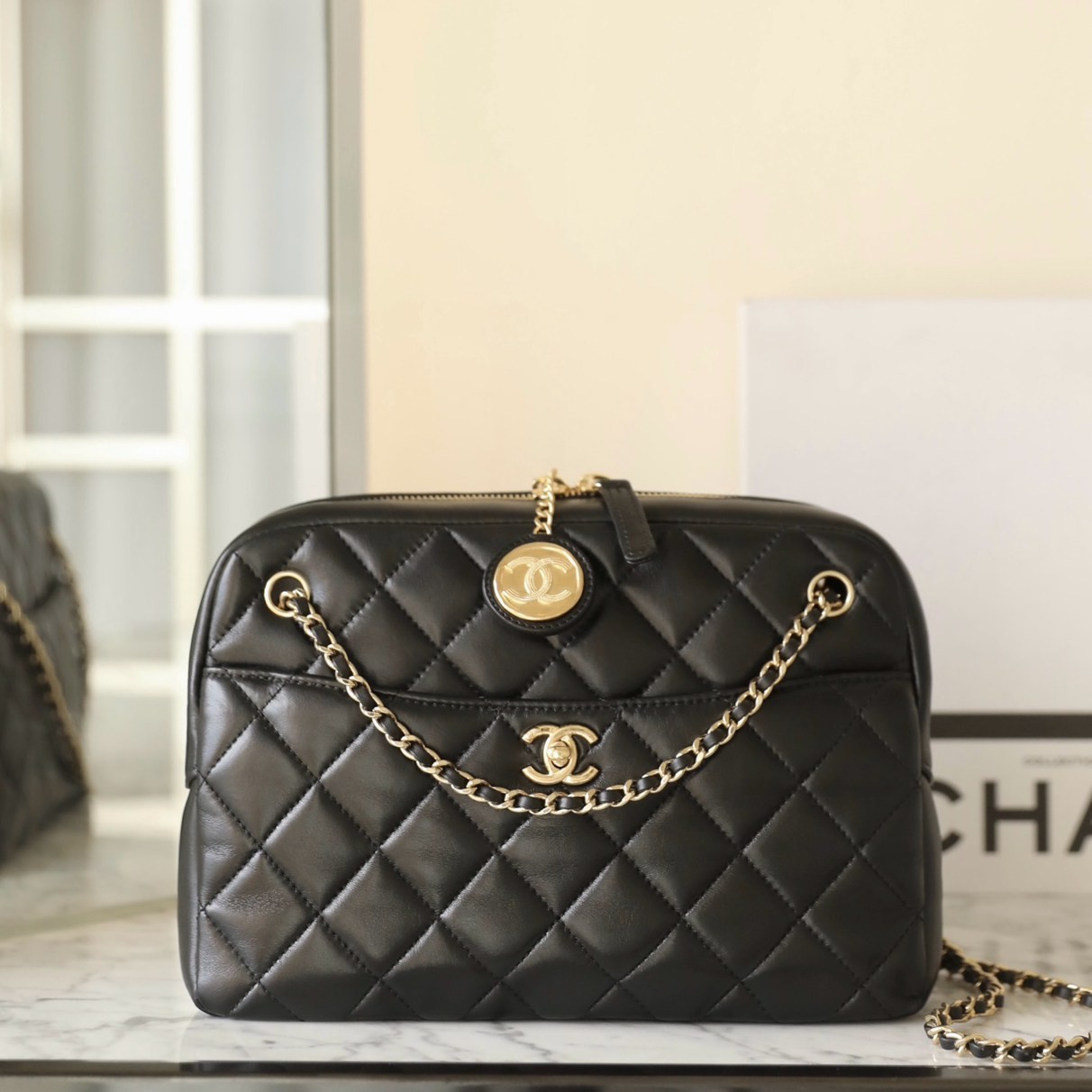 24K 金幣相機包 黑色中號_1