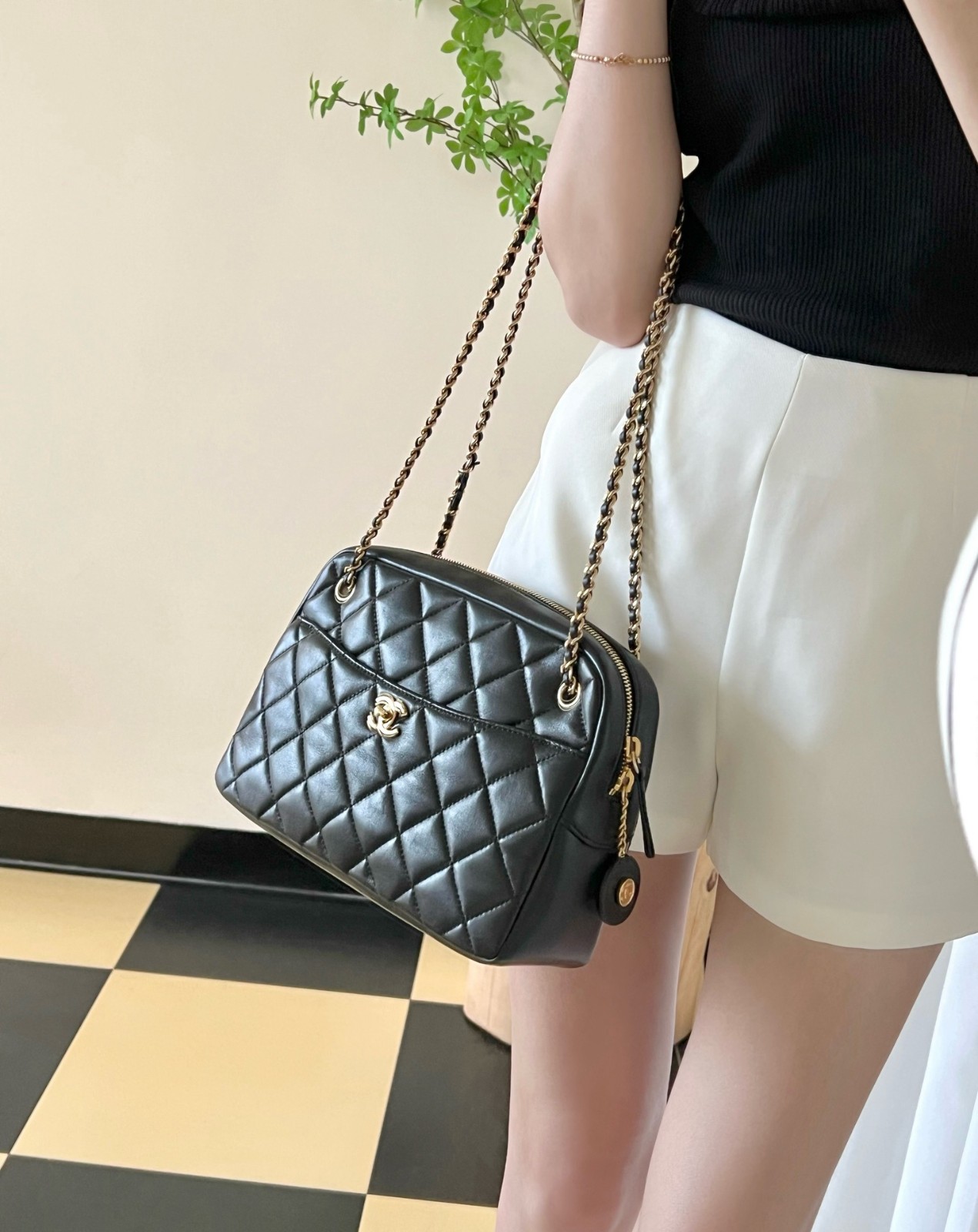 24K 金幣相機包 黑色中號_8