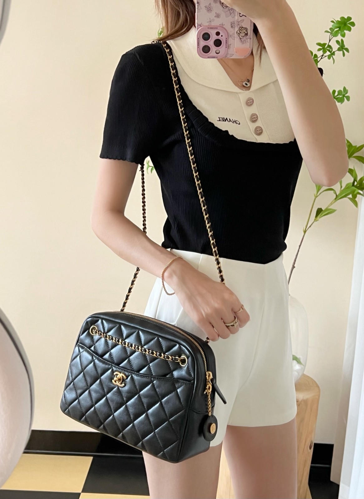 24K 金幣相機包 黑色中號_9